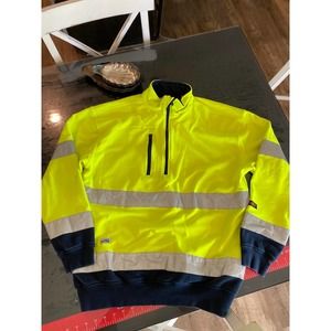 Fristad HIGH VISIBILITY Lime Pullover Safety Sweatshirt M